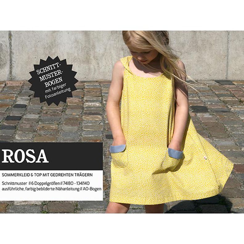 ROSA – mekko ja toppi, kierretyt olkaimet ja taskut, Studio Schnittreif  | 74 - 140,  image number 1