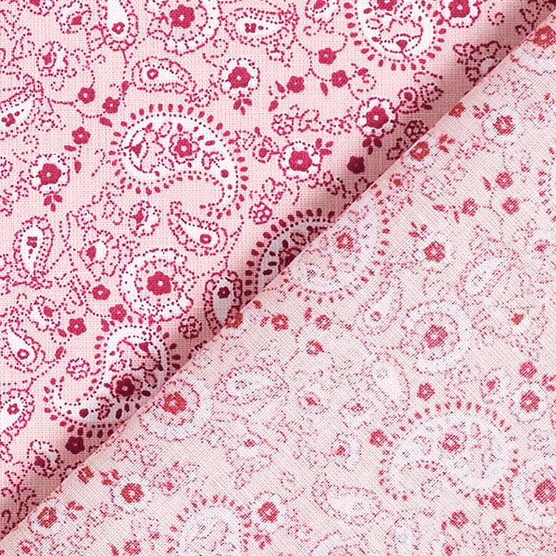Puuvillakangas Kretonki Paisley – roosa,  image number 4