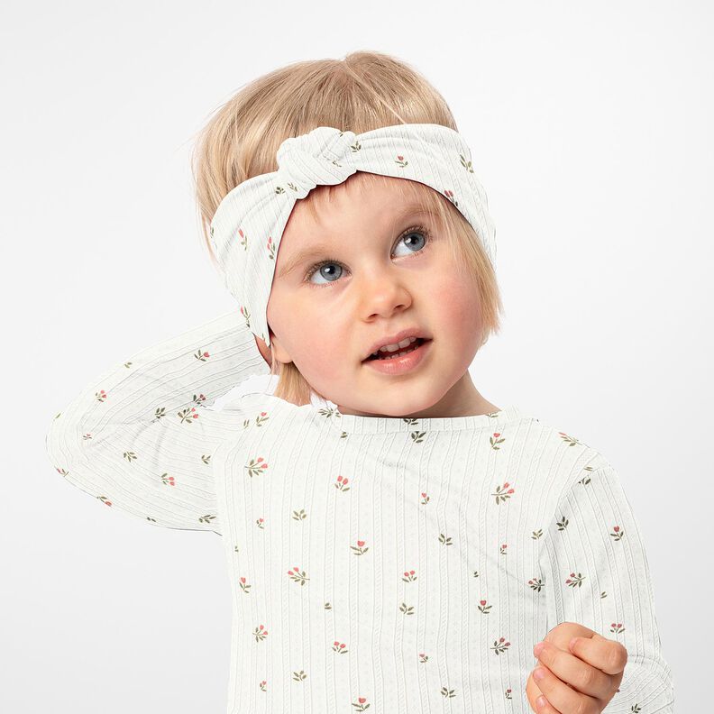 Ajour Puuvillajersey Tulppaanit – norsunluu,  image number 6