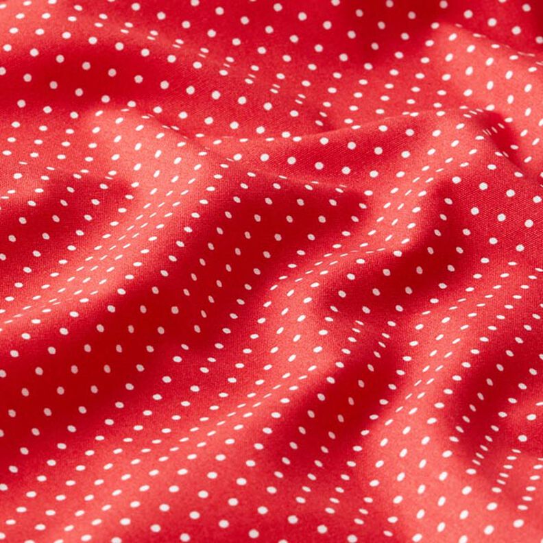 Puuvillapopliini pienet pilkut – punainen/valkoinen,  image number 2