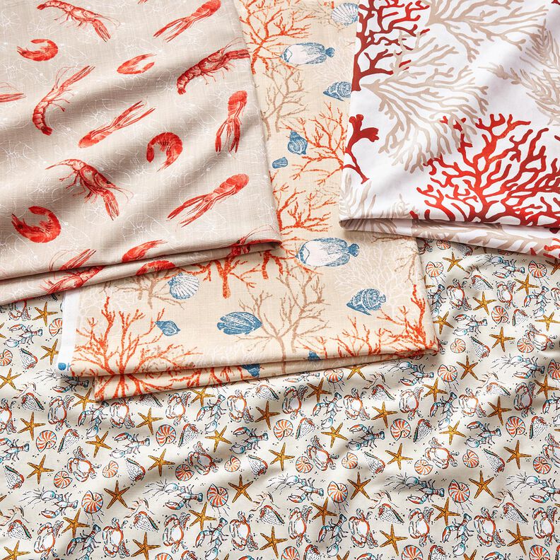 Sisustuskangas Panama Isokatkarapu – cashew/tulipunainen,  image number 5