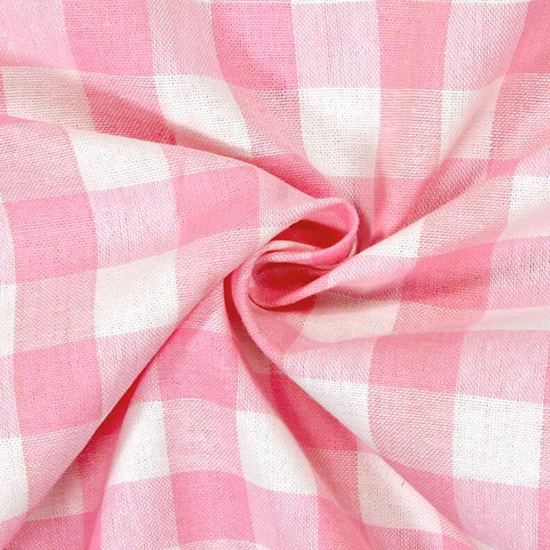 Puuvillakangas Vichy-Check 1,7 cm – roosa/valkoinen,  image number 2