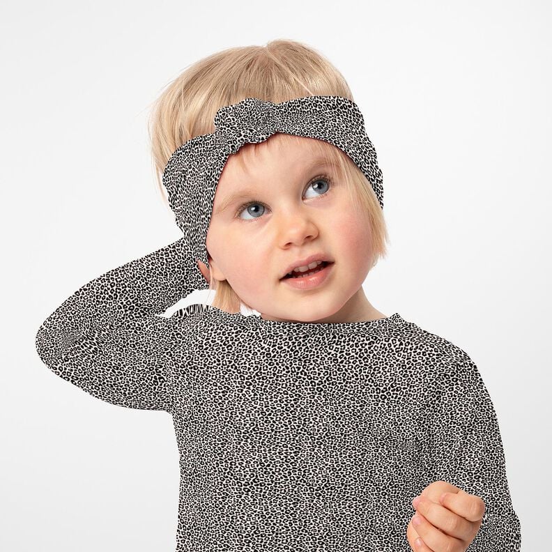 Puuvillajersey Mini Leopardipainatus – luonnonvärinen/musta,  image number 6