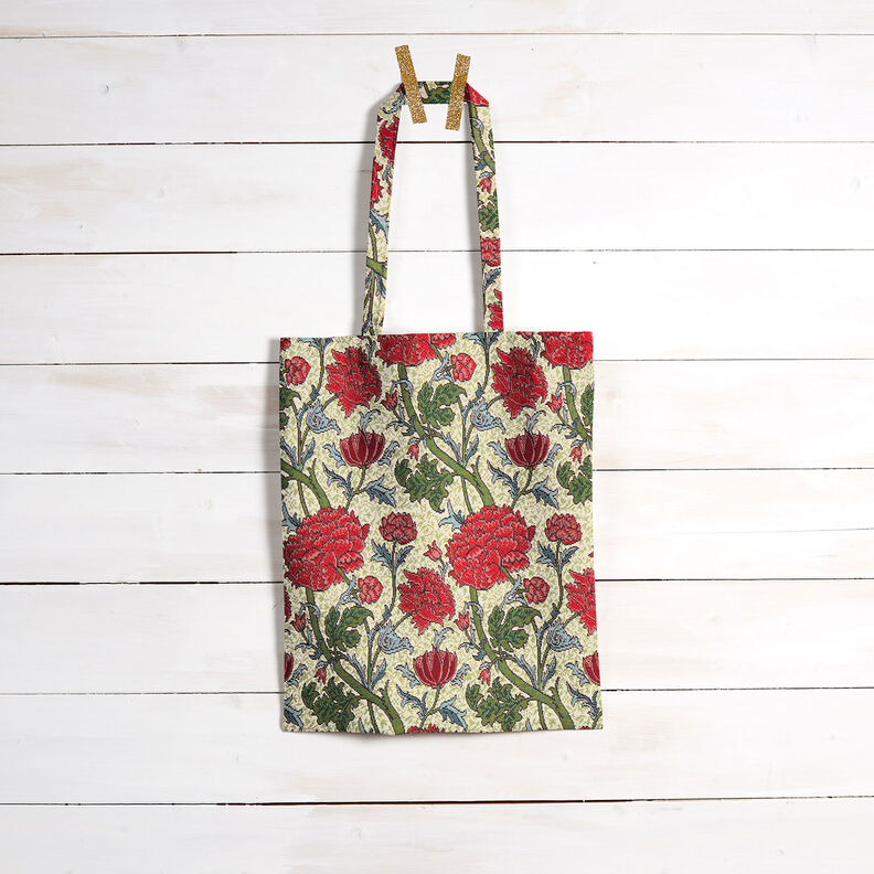 Sisustuskangas Gobeliini Taiteelliset pionit – vaalea beige/karmiininpunainen,  image number 10