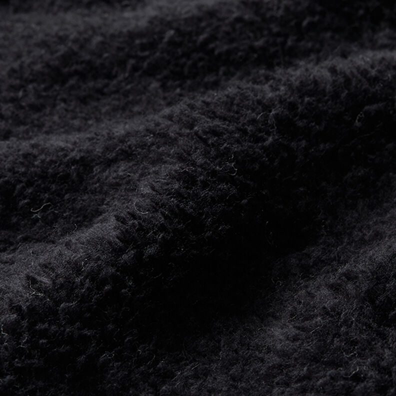 Puuvillainen sherpa Yksivärinen – musta,  image number 2