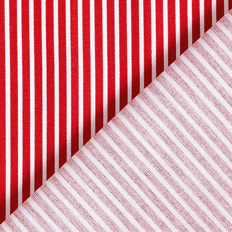 Puuvillapopliini Raidat – punainen/valkoinen,  image number 4
