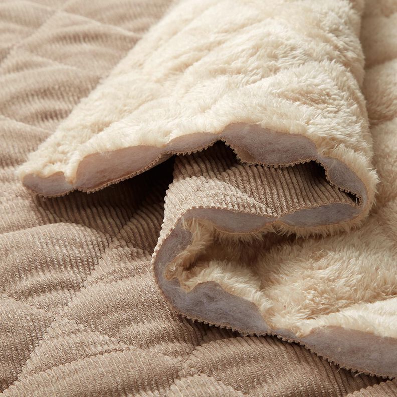 Tikkikangas Vakosamettikangas vinoneliökuviollisella kääntöpuolella – ruskeanharmaa,  image number 2