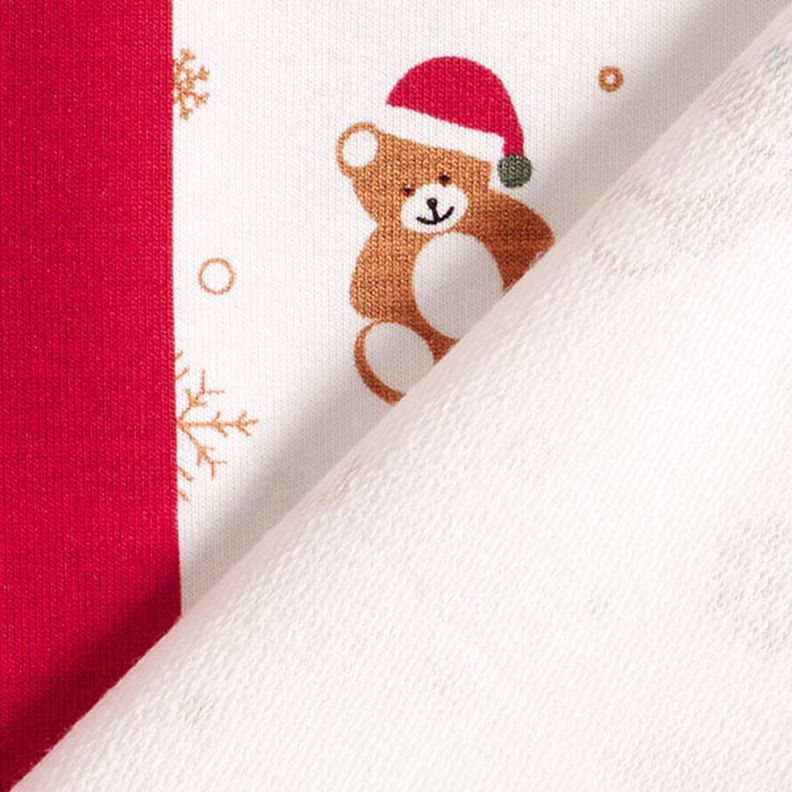 Paneeli French Terry Kesäcollege Joulunalle – villanvalkoinen/punainen,  image number 5