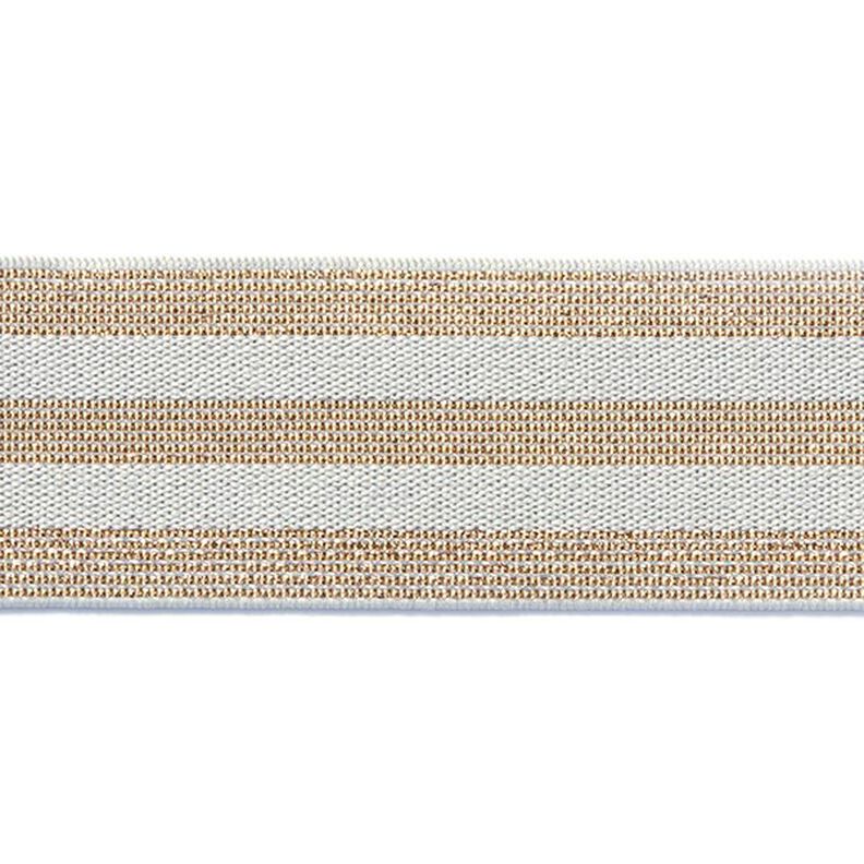 Raidallinen kuminauha [40 mm] – vaaleanharmaa/kulta,  image number 1