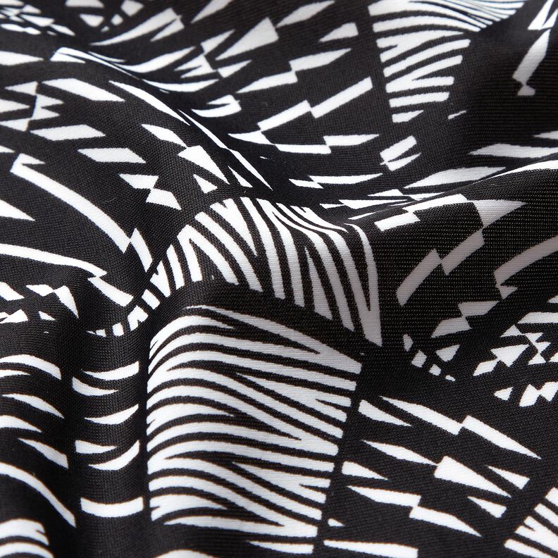 Uimapukukangas Abstrakti graafinen kuvio – musta/valkoinen,  image number 2