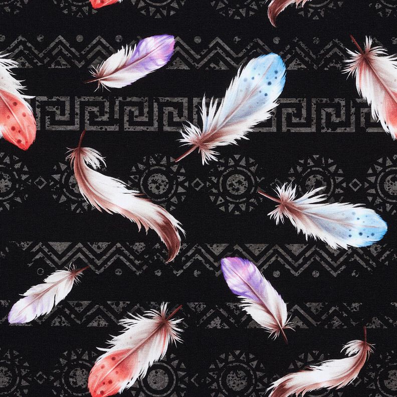 French Terry Boho H&ouml;yhenet | Glitzerp&uuml;ppi  &ndash; musta/hummeri,  image number 1