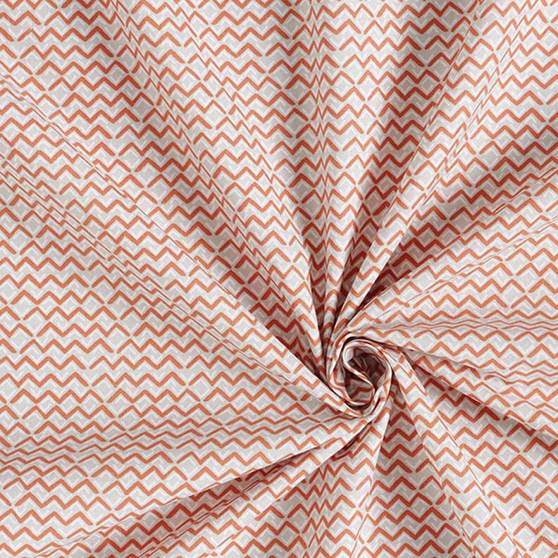 Puuvillakangas Kretonki Etno-siksak – terrakotta,  image number 3