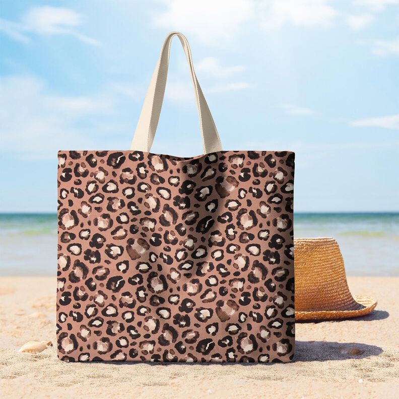 Sisustuskangas Canvas Leo-pilkut &ndash; kaneli/musta,  image number 7