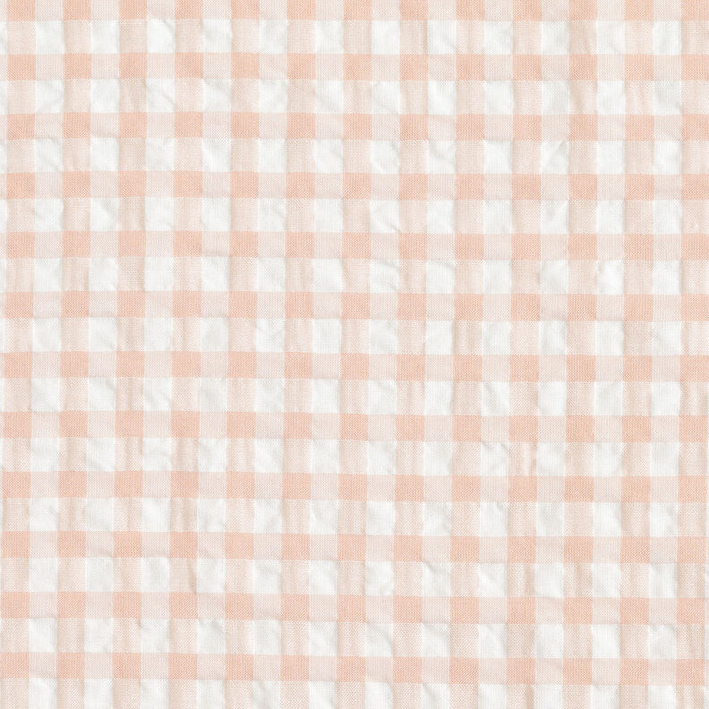 Seersucker Iso vichy-ruutu – valkoinen/vaalea vanharoosa,  image number 1
