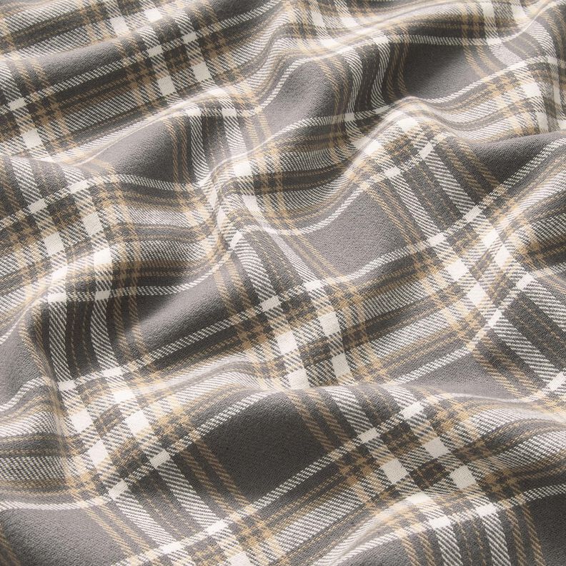 Puuvillaflanelli Ruutu – harmaa/valkoinen,  image number 2
