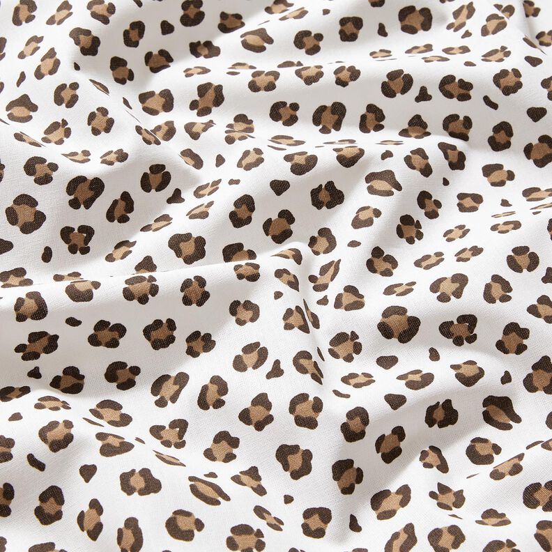 Puuvillapopliini Leoprintti – norsunluu/vaaleanruskea,  image number 2