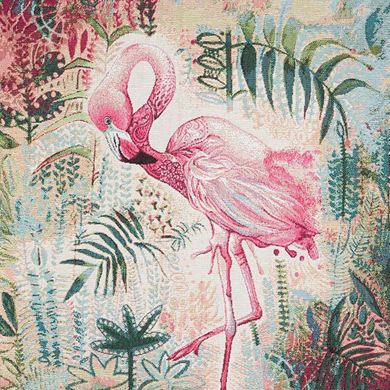 Sisustuskangas Gobeliinikappale Flamingo – beige/pink,  image number 1