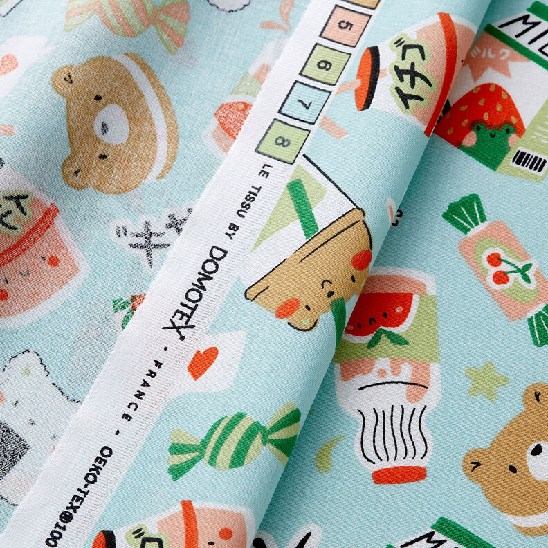 Puuvillapopliini Manga Välipalat – eukalyptus,  image number 3