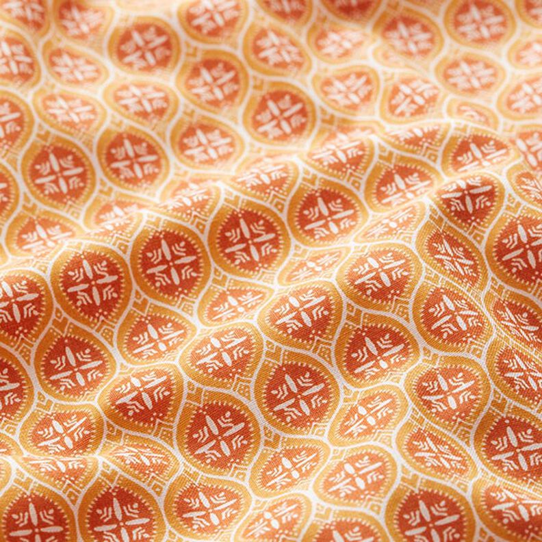 Puuvillakangas Kretonki laattakoristeet – oranssi,  image number 2