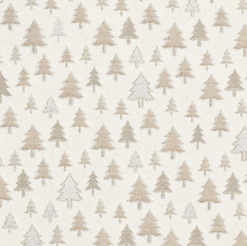 Sisustuskangas Jacquard Kimaltelevat kuuset – beige/hopea,  image number 1