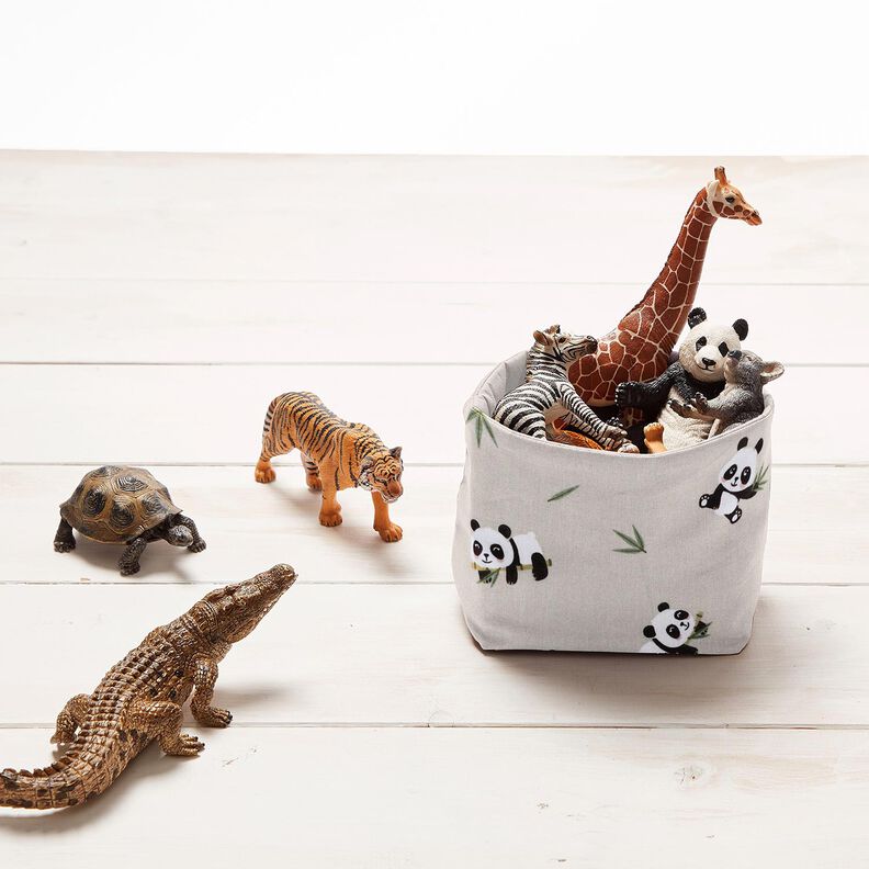 Puuvillakangas Kretonki S&ouml;p&ouml; pandakarhu &ndash; luonnonv&auml;rinen,  image number 6