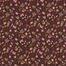 Puuvillakangas Kretonki Pienet oksat – tummanruskea/rypäle,  thumbnail number 1