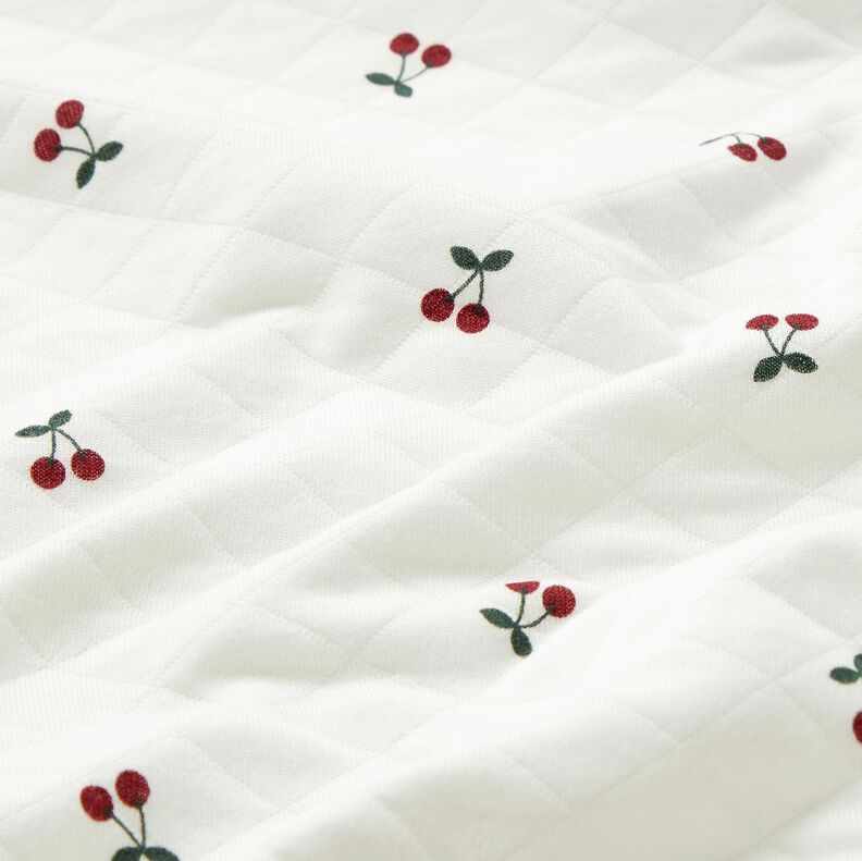 Doubleface Jersey Kirsikat – norsunluu,  image number 2