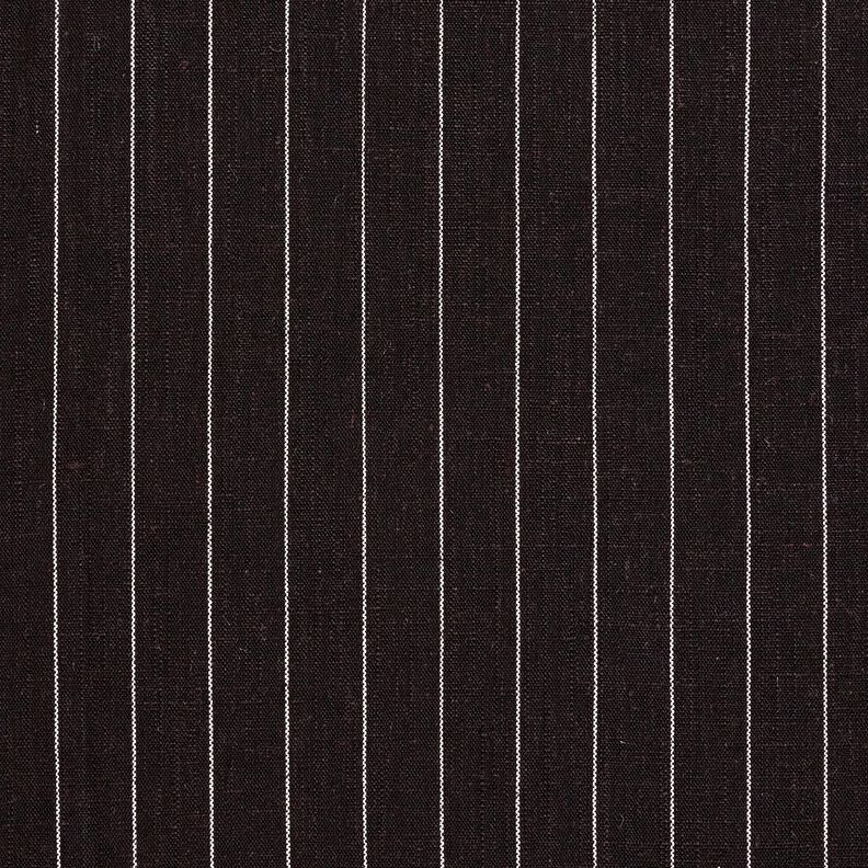 Viskoosi-pellavasekoite Leveät liituraidat – musta,  image number 1