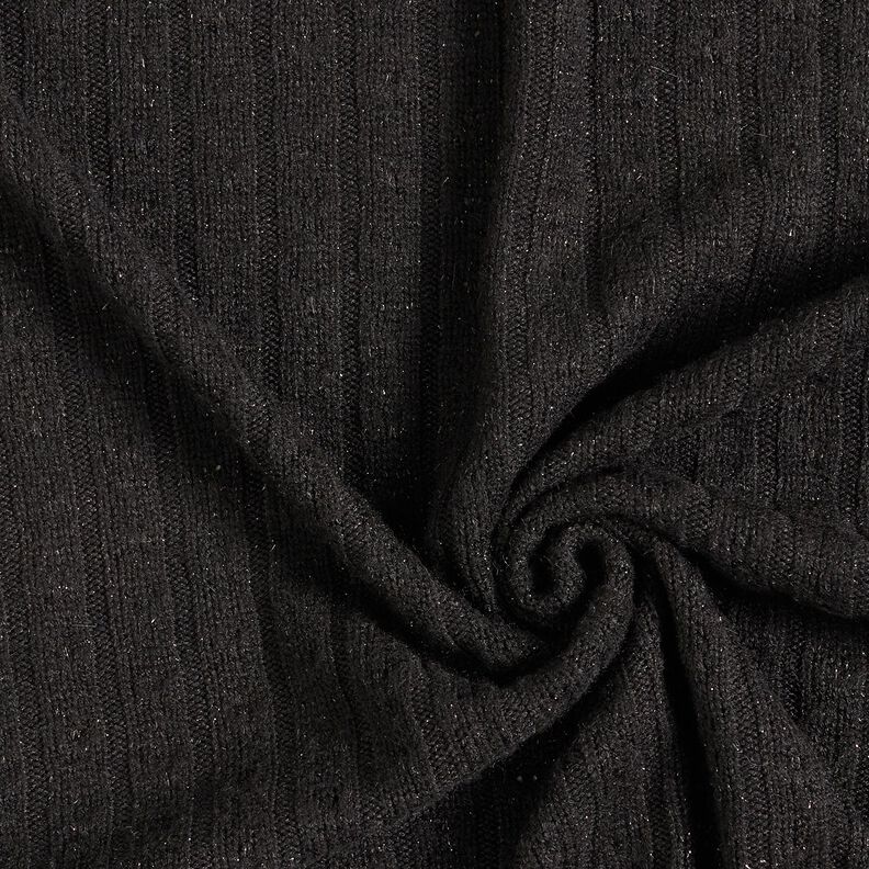 Neulekangas Ajour ylellisen kimaltelevilla raidoilla – musta,  image number 3