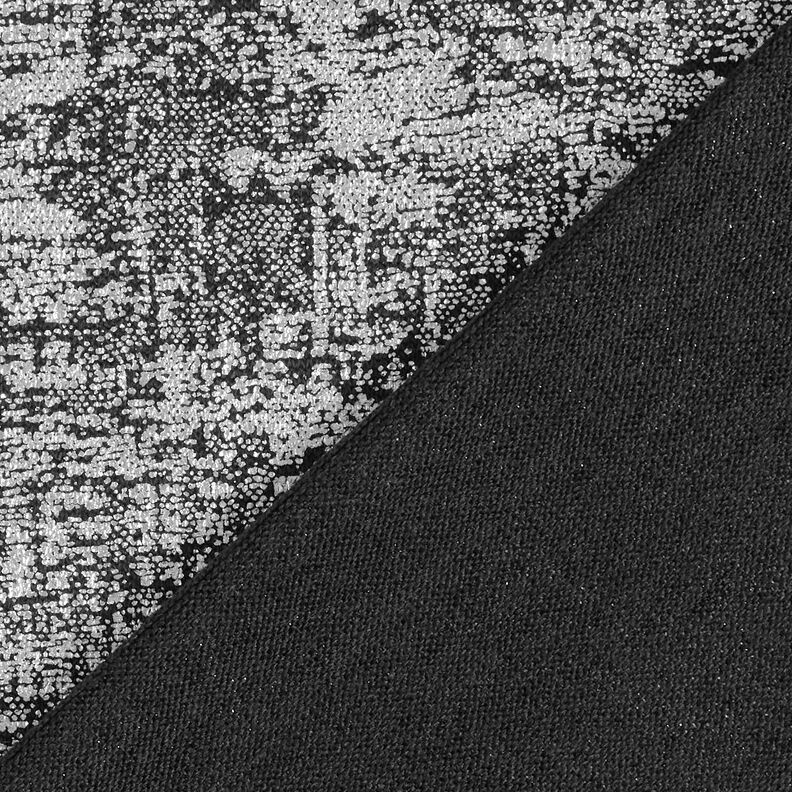 Neulekangas Metallic-printti Abstrakti – hopea metallic/musta,  image number 5