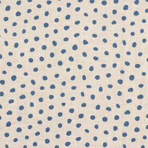 Sisustuskangas Puolipanama Rennot pilkut &ndash; sininen/cashew, 