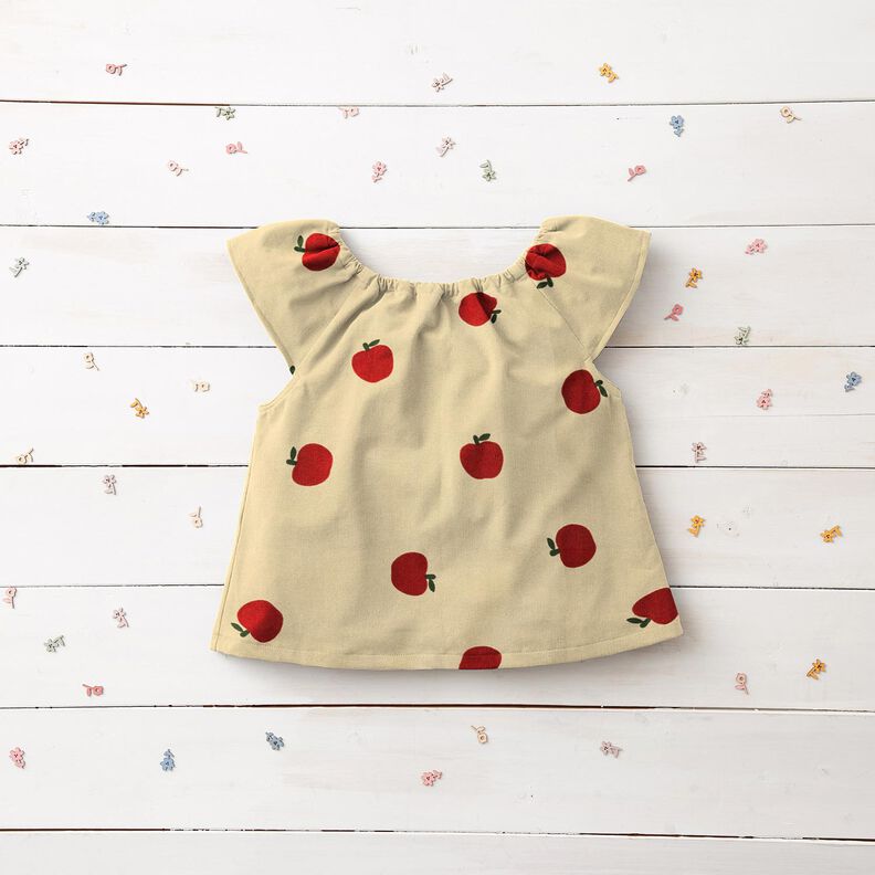 Vauvasametti Omenat &ndash; villanvalkoinen/punainen,  image number 5