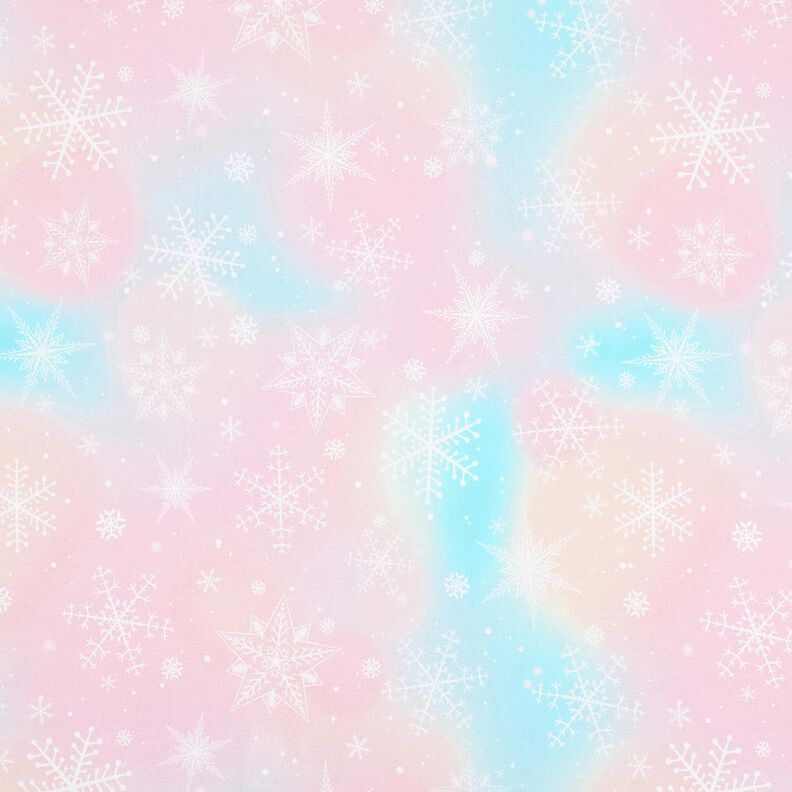 Puuvillajersey Lumihiutaleet Akvarelli Liukuv&auml;ri | Glitzerp&uuml;ppi &ndash; j&auml;&auml;nsininen/ruusunpunainen,  image number 1