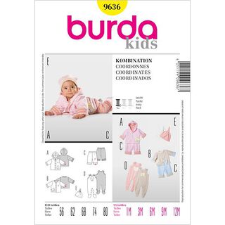 Vauvayhdistelmä: haalari / takki / housut, Burda 9636, 