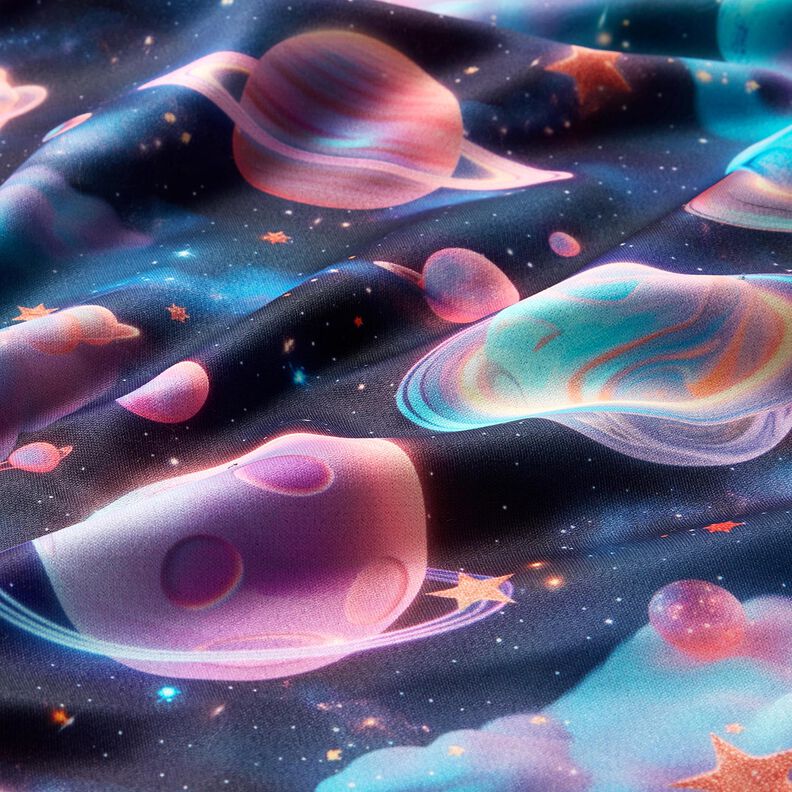 Alpenfleece Planeetat Digitaalipainatus &ndash; laivastonsininen,  image number 2