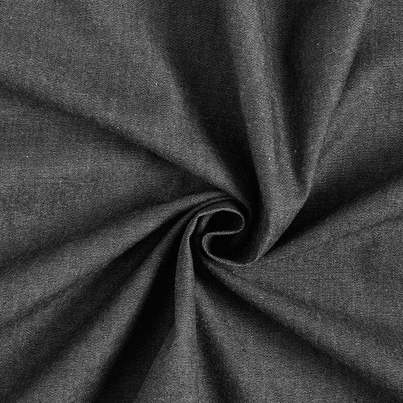 Puuvillainen chambray Farkkutyyli – musta,  image number 1
