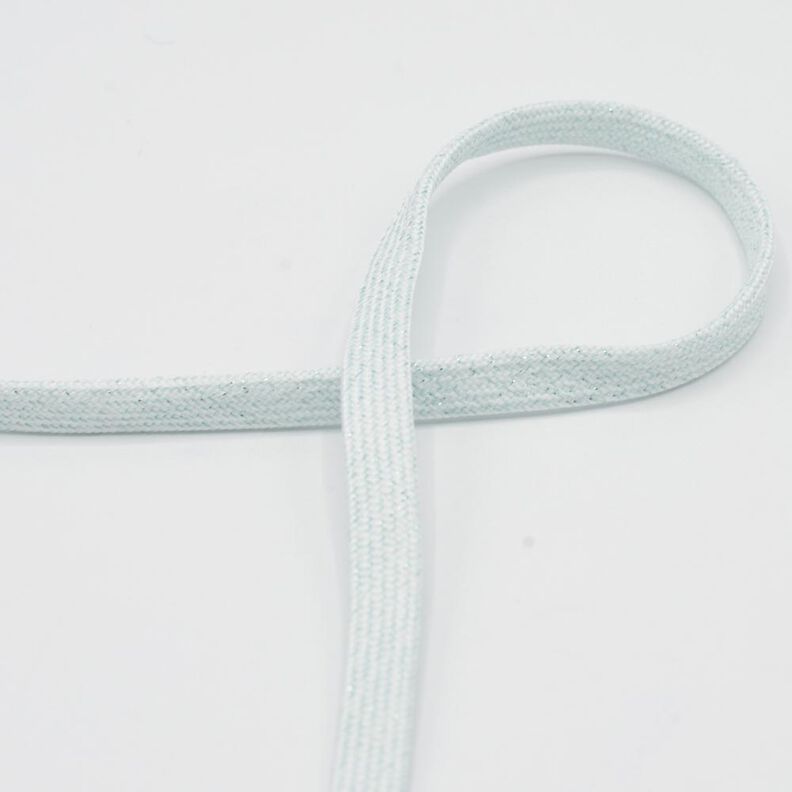 Litteä nyöri Huppari Lurex [8 mm] – vaalea minttu/hopea metallic,  image number 1