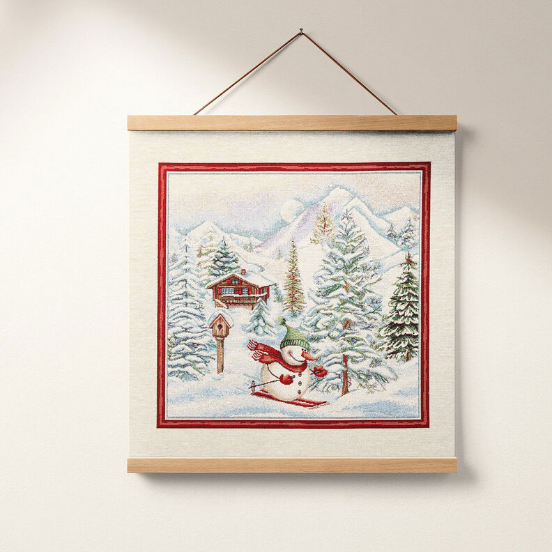 Koristepaneeli Gobeliini Lumiukko – karmiininpunainen/vaalea beige,  image number 7