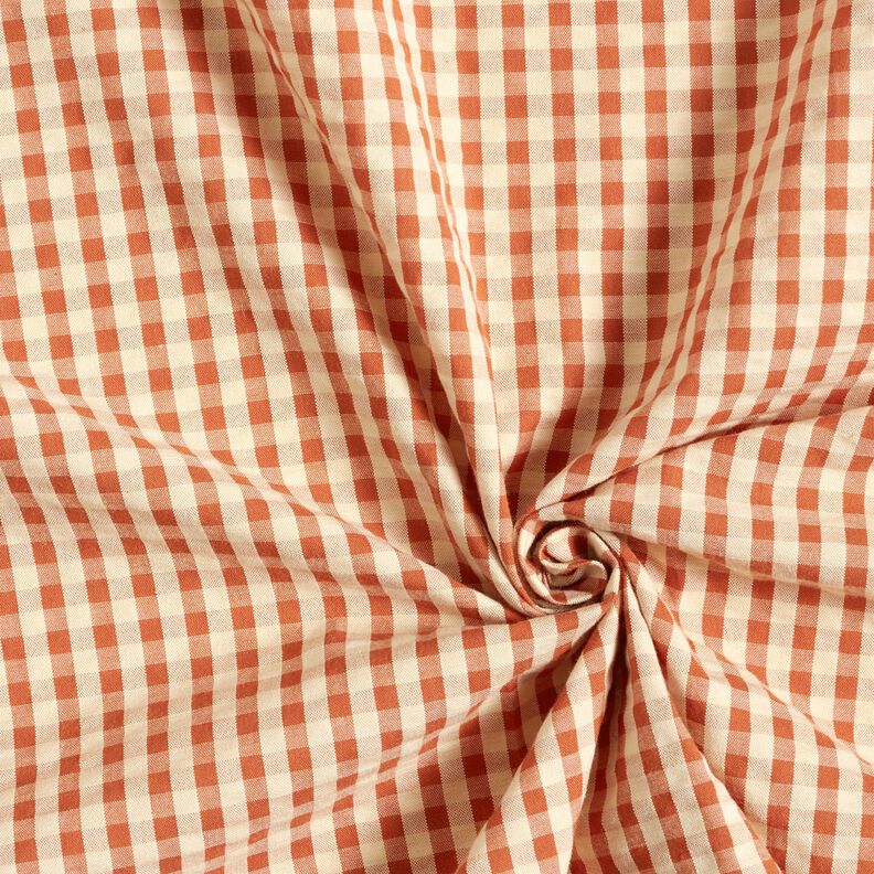 Seersucker Puuvilla Kudottu ruutu – terrakotta/vaalea beige,  image number 3