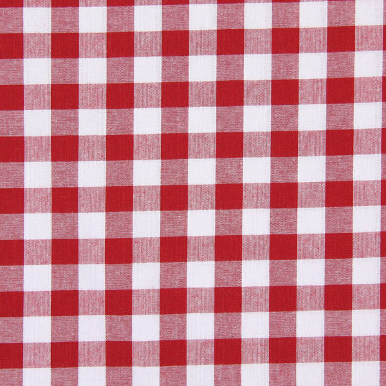 Puuvillakangas Vichy-Check 1,7 cm – punainen/valkoinen,  image number 1