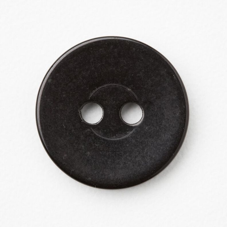 2-reikäinen kiiltävä nappi [Ø 15 mm] – musta,  image number 1