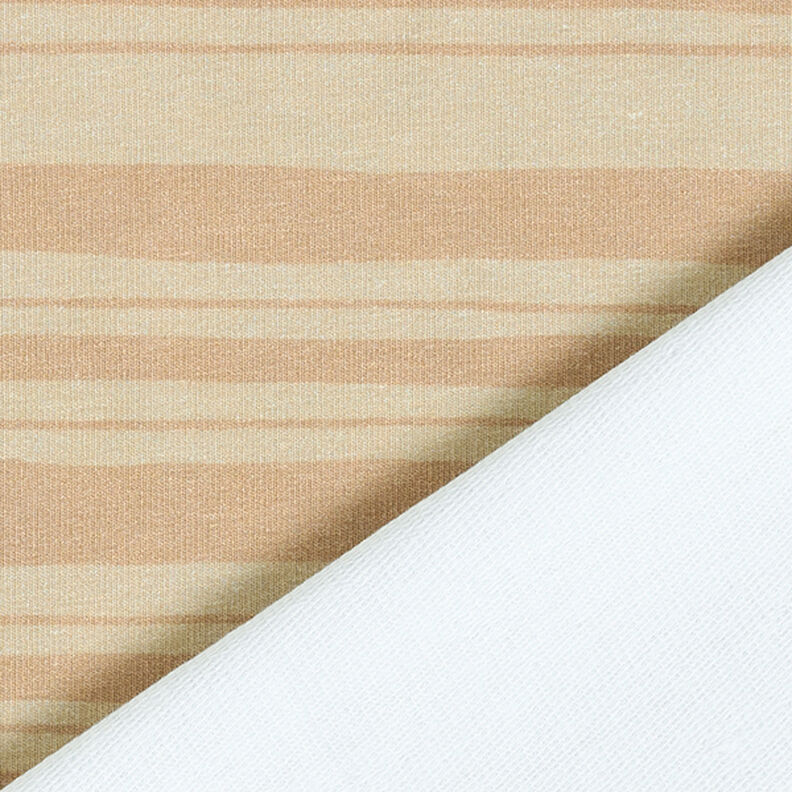 French Terry Epäsäännölliset raidat – vaaleanruskea/tumma beige,  image number 4