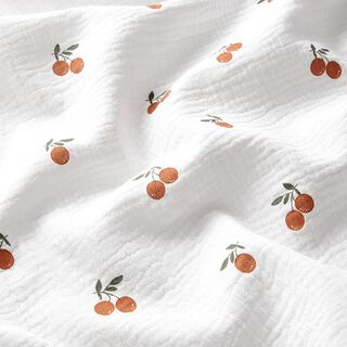 Musliini-/kaksikerroksinen kangas appelsiinit – valkoinen, 