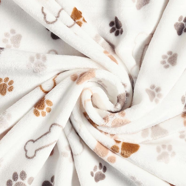 Pehmofleece Tassut ja luut – norsunluu/tumma ruskeanharmaa,  image number 3