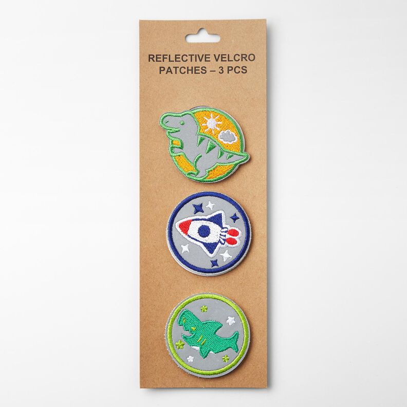 Heijastinmerkit tarranauhalla, 3 kpl pakkaus – vihreä/indigo,  image number 1