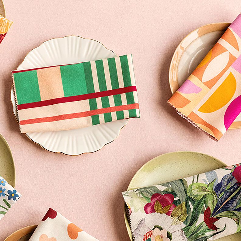 Sisustuskangas Puolipanama Värikkäät muunnelmat – vaaleankeltainen/pastellivioletti,  image number 7