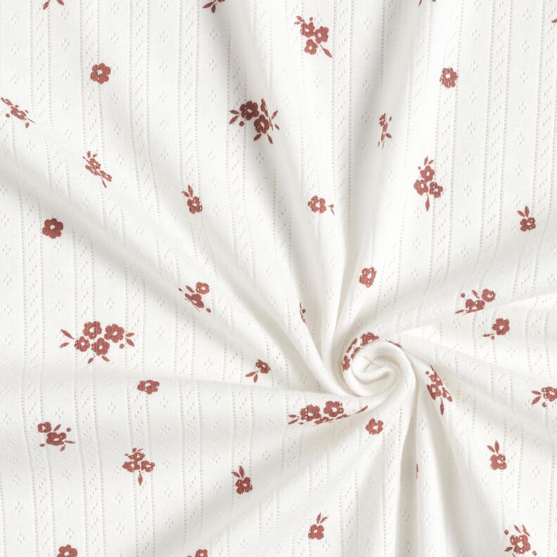 Ajour Puuvillajersey Maalaistalon kukat &ndash; norsunluu,  image number 3