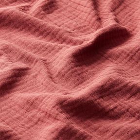 GOTS Musliini-/kaksikerroksinen kangas | Tula – karmiininpunainen, 