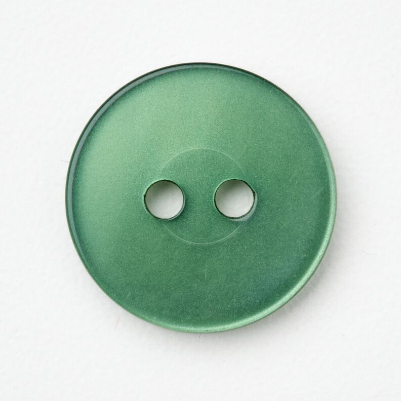 2-reikäinen kiiltävä nappi [Ø 15 mm] – kuusenvihreä,  image number 1