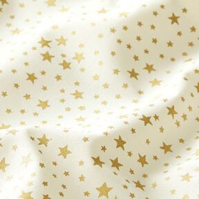 Puuvillakangas Kretonki jouluinen tähtitaivas pieni – valkoinen, 